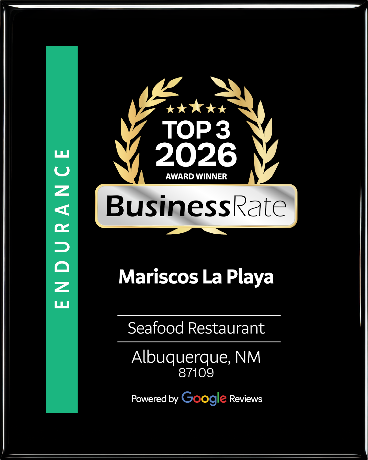 top 3 award winner business rate Mariscos la Playa 2026