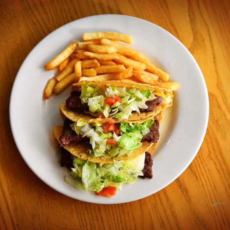 Tacos with fries from The Original Cocina Azul