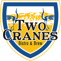 Two Cranes Bistro + Brew logo scroll