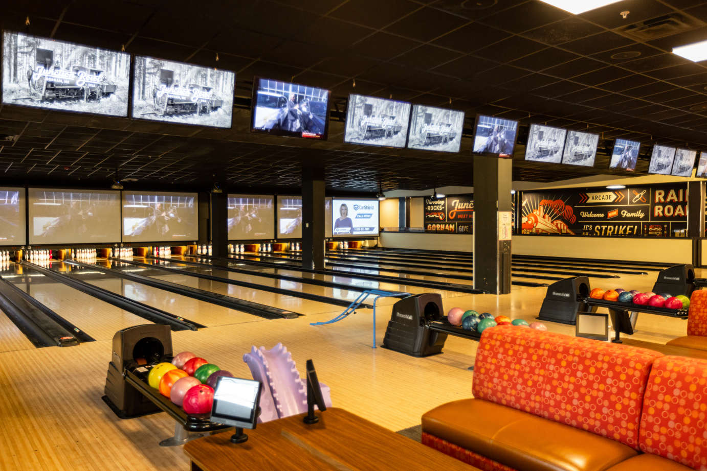 Interior, bowling alley