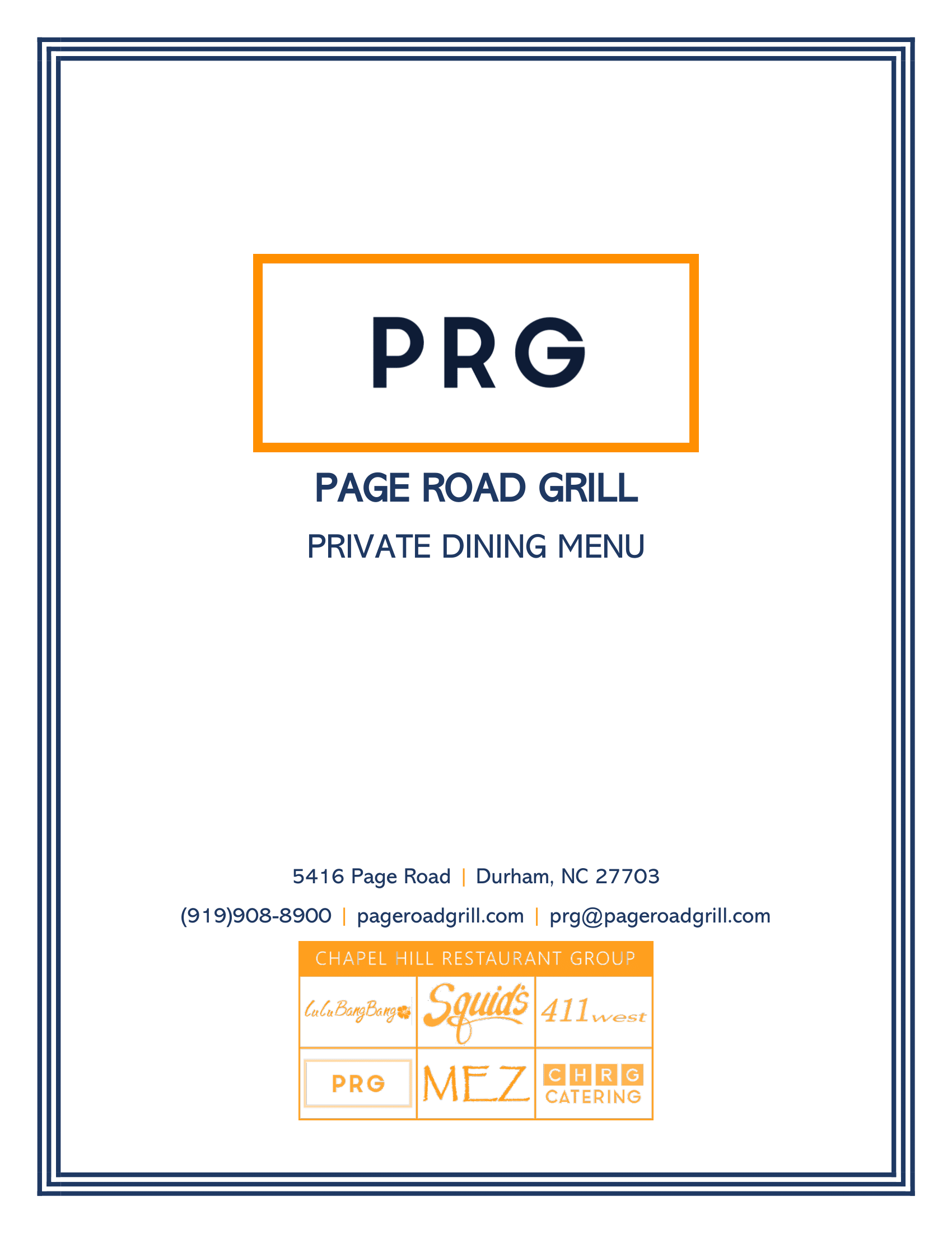 Parivate dining menu 1