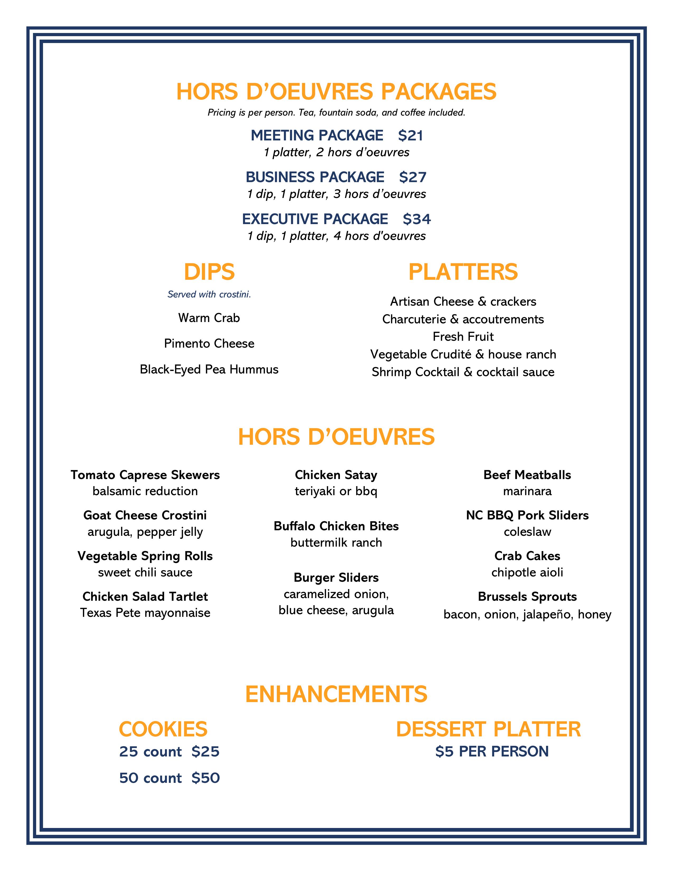 Parivate dining menu 2