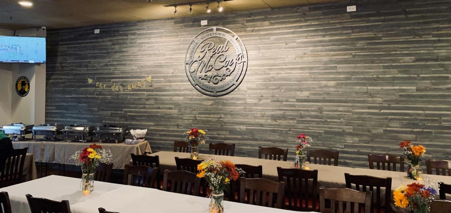 Interior, tables ready for the celebration