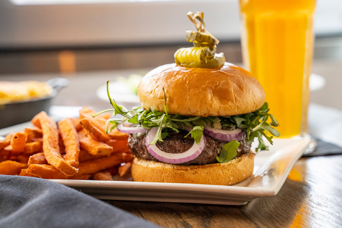 Burger with side of fries