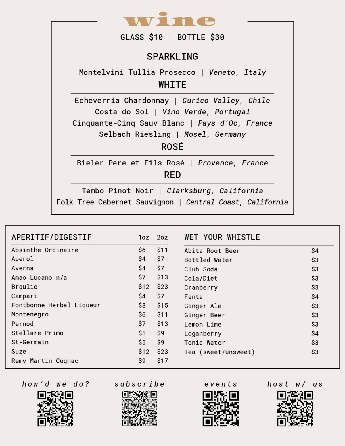 Restaurant Menu, page 2