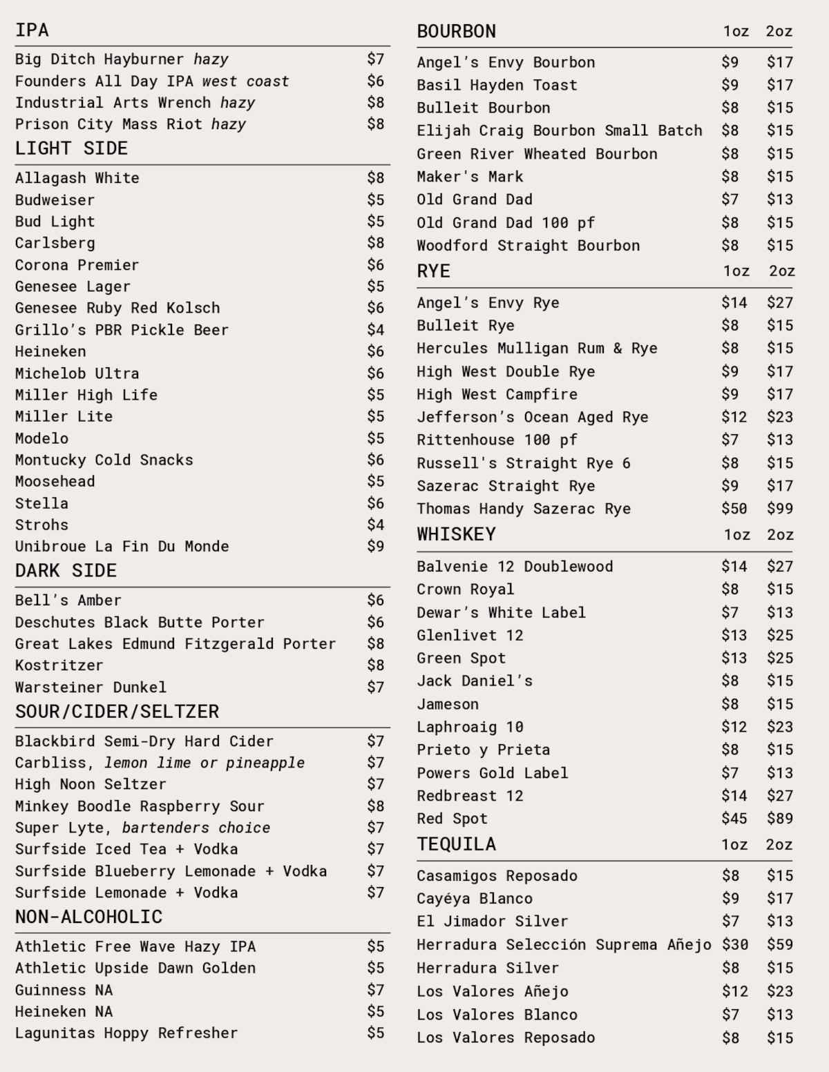 Restaurant Menu, page 4