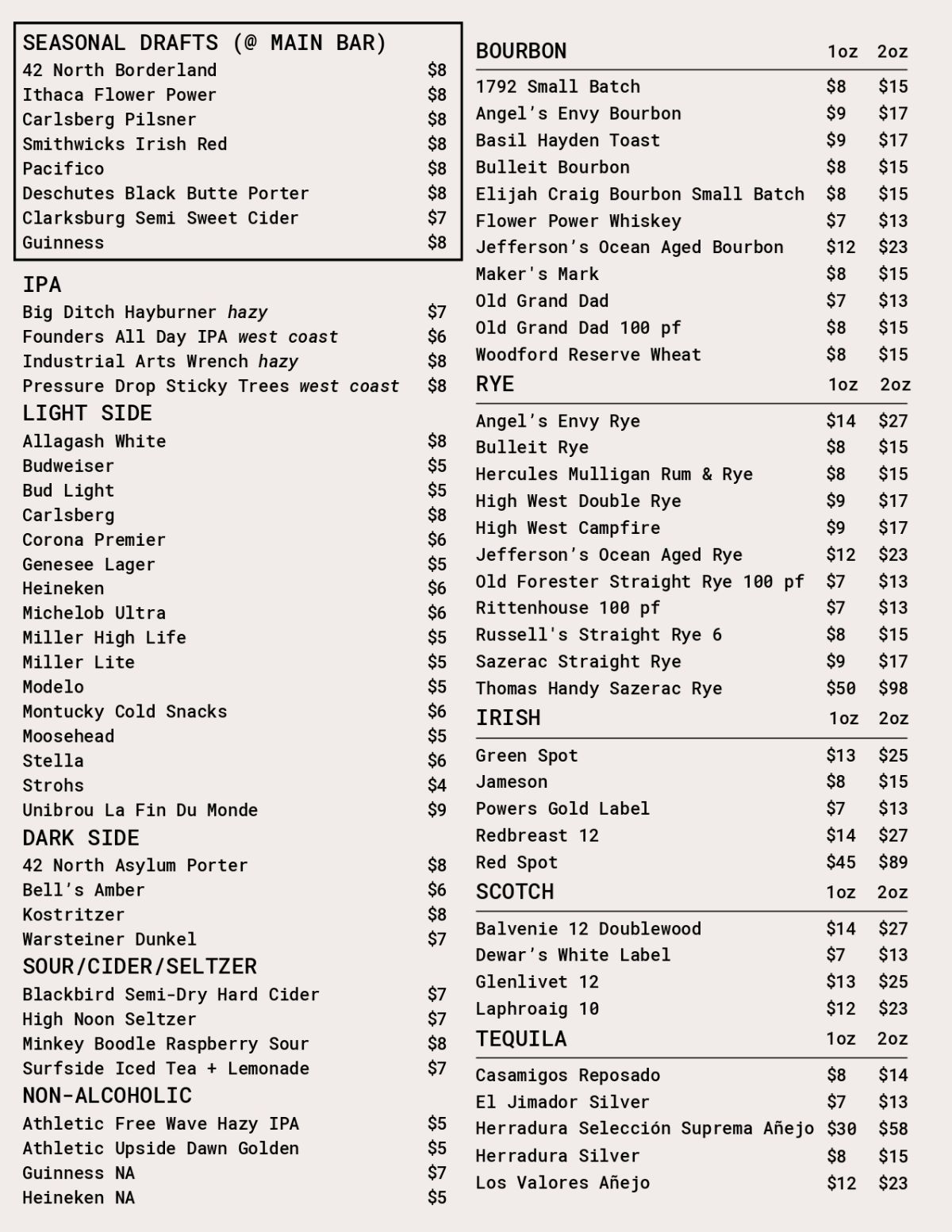 Restaurant Menu, page 2