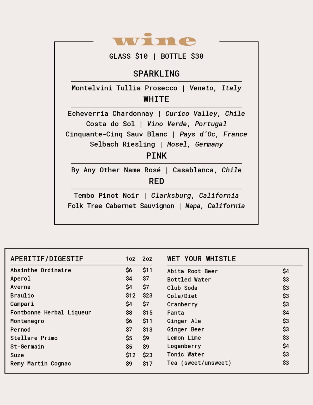 Restaurant Menu, page 3