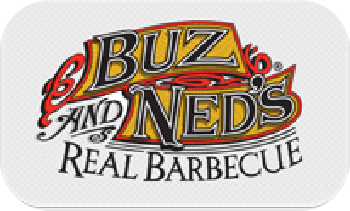 Buz and Ned's Real Barbeque- W Broad St. logo scroll