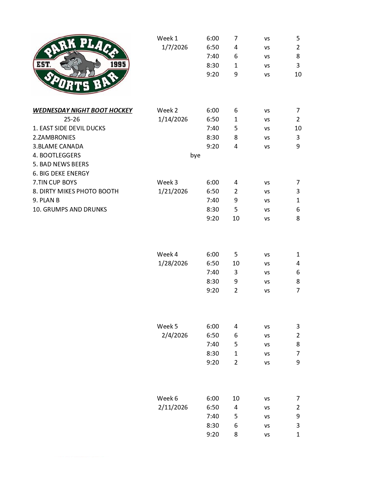 boot hockey schedule