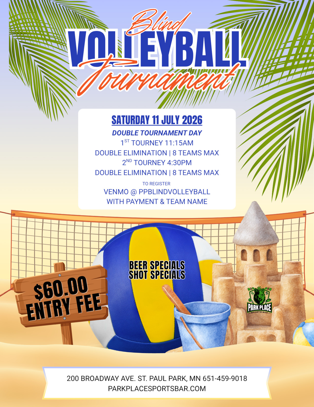 Blind voleyball tournament