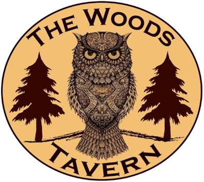 The Woods Tavern logo scroll