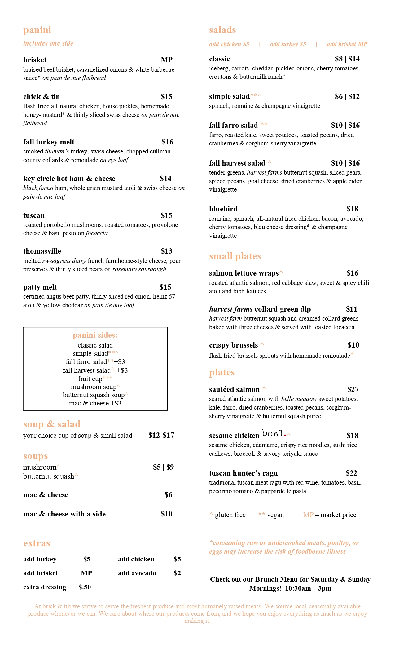 Food Menu Page 1