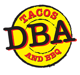 DBA TACOS AND 'CUE logo top