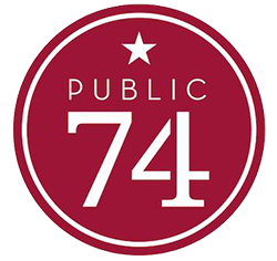 Public 74 logo scroll