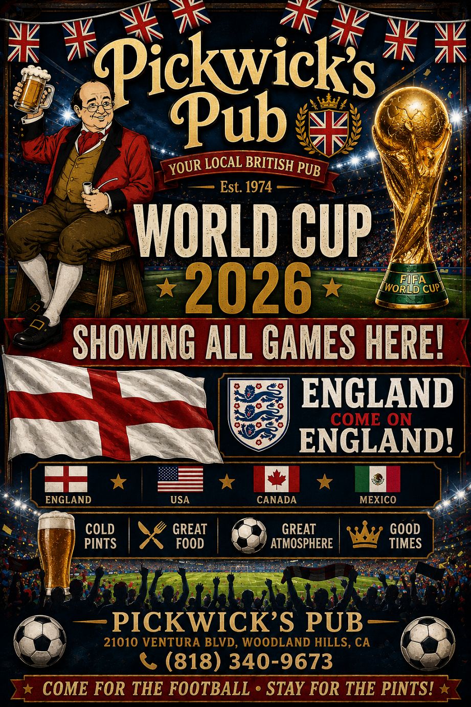 Pickwick's Pub, World Cup 2026